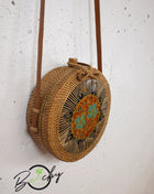 Beachy Round Bag - Green Flower